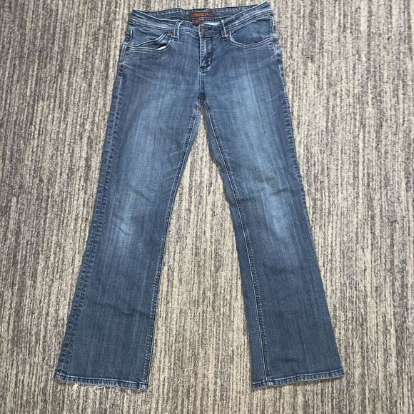 The Limited Womens Size 10 Flare Leg Denim Jeans 90s Y2K‎ Blue Pockets Stretch - Picture 1 of 7
